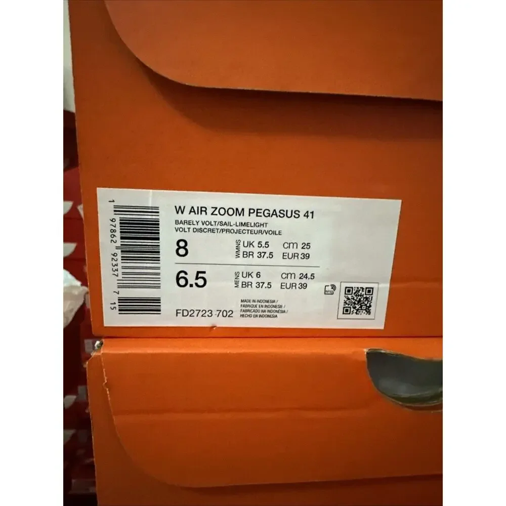 New Women's Size 8 Nike Air Zoom Pegasus 41 Barely Volt FD2723-702 Running Shoes